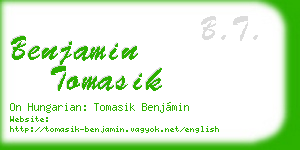 benjamin tomasik business card
